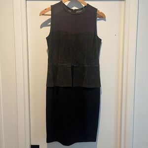 NWT Elie Tahari black suede sheath dress
